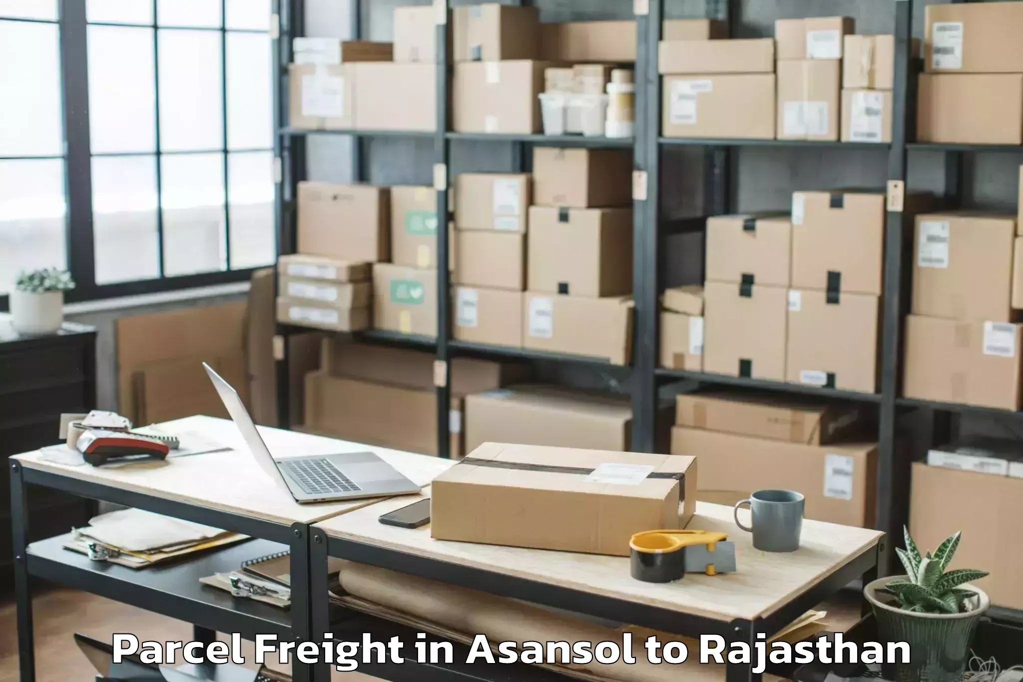 Easy Asansol to Sangam University Bhilwara Parcel Freight Booking